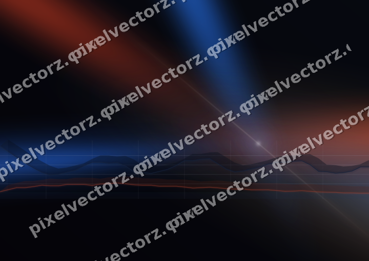 Glowing neon chart background in blue and red