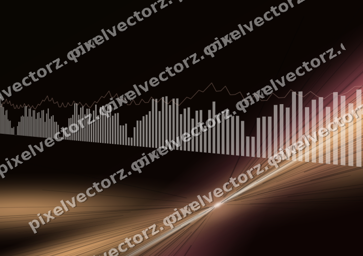 Glowing neon chart background in red and orange