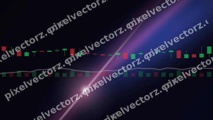 Glowing neon chart background in pink and blue