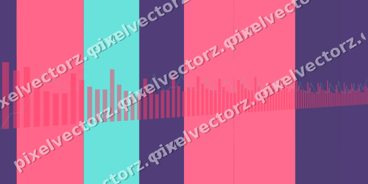 Glowing neon chart background in pink and amber