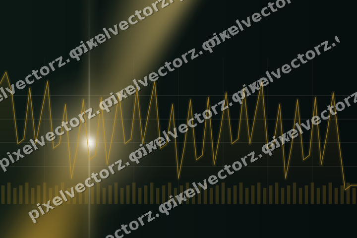Glowing neon chart background in amber and green