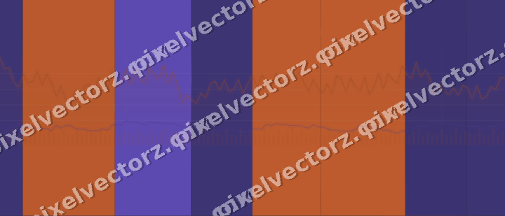 Glowing neon chart background in orange and blue