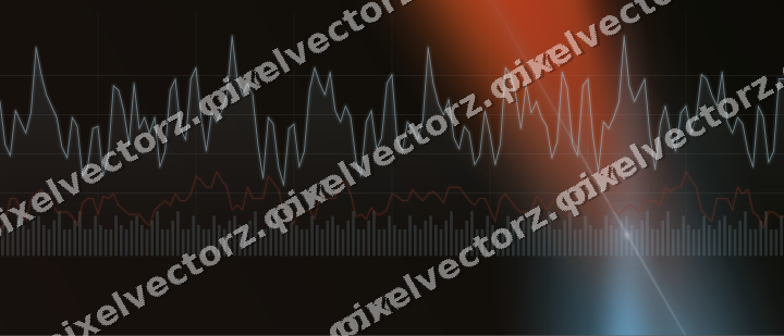 Glowing neon chart background in cyan and red