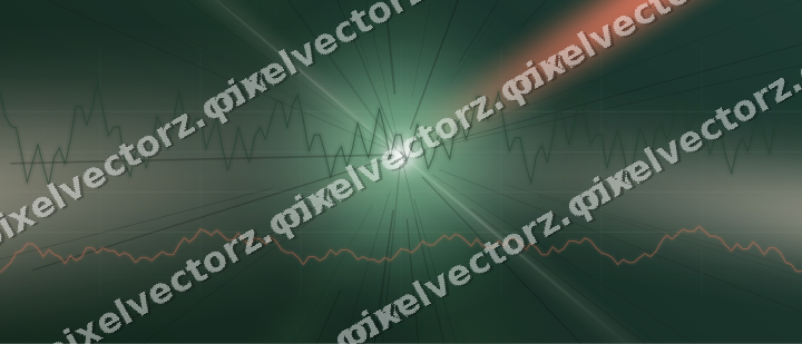 Glowing neon chart background in dark green and red