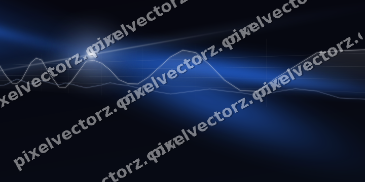 Glowing neon chart background in blue