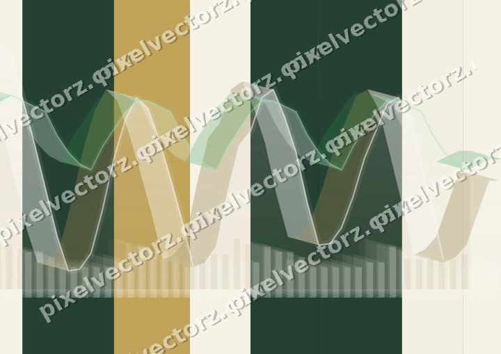 Glowing neon chart background in green and amber