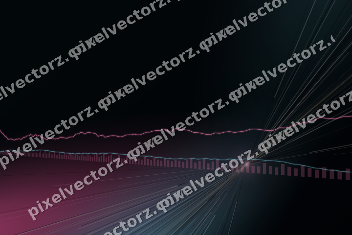 Glowing neon chart background in pink and cyan