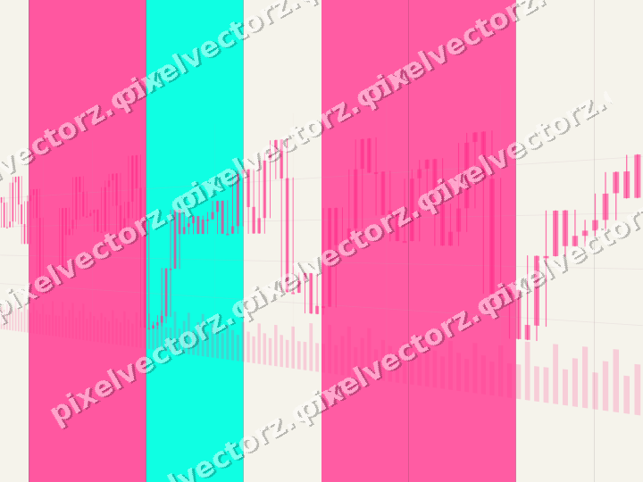 Glowing neon chart background in pink and orange
