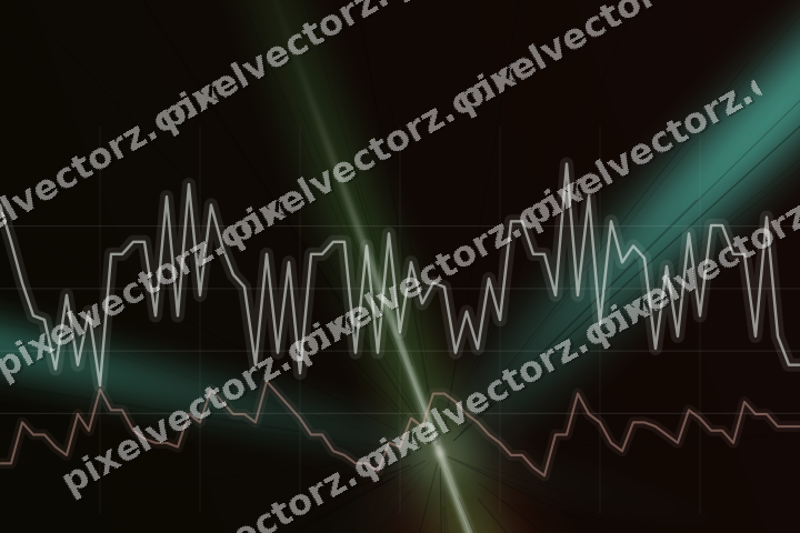 Glowing neon chart background in red and orange