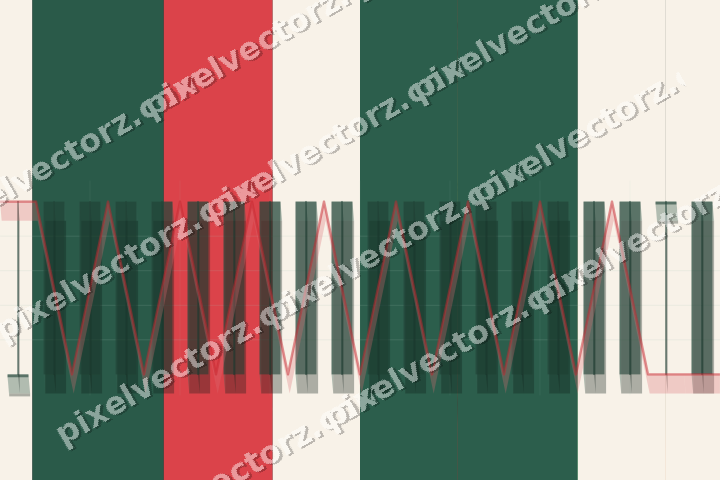Glowing neon chart background in green and red