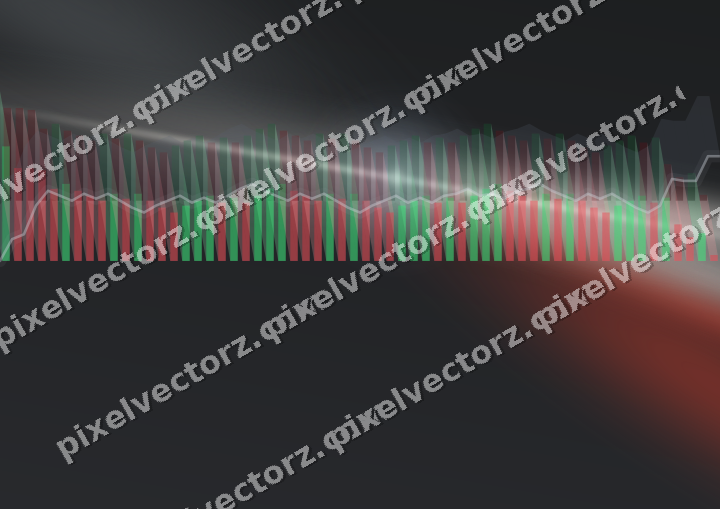 Glowing neon chart background in red and pale amber
