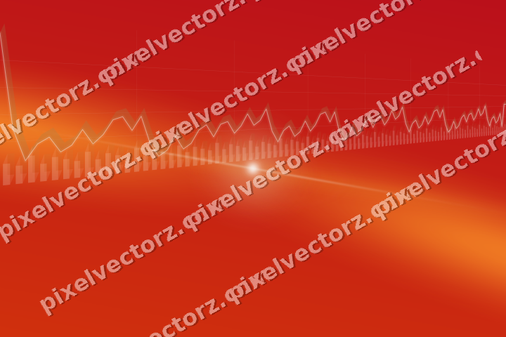 Glowing neon chart background in orange and amber
