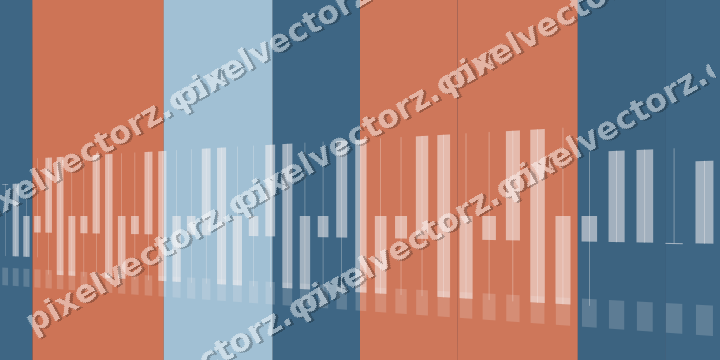 Glowing neon chart background in orange and cyan