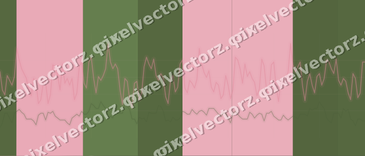 Glowing neon chart background in pink and dark lime