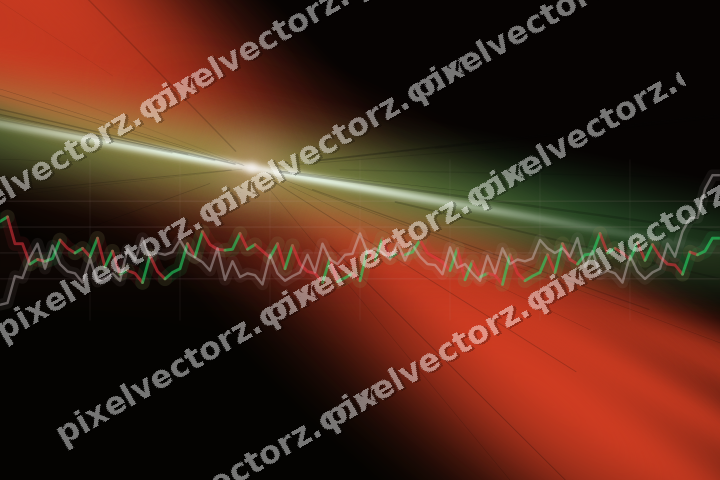 Glowing neon chart background in red and orange