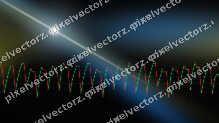 Glowing neon chart background in blue and yellow