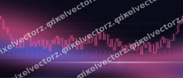 Glowing neon chart background in pink and blue