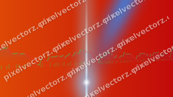 Glowing neon chart background in blue and red