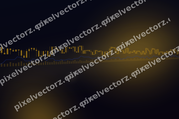 Glowing neon chart background in amber and blue