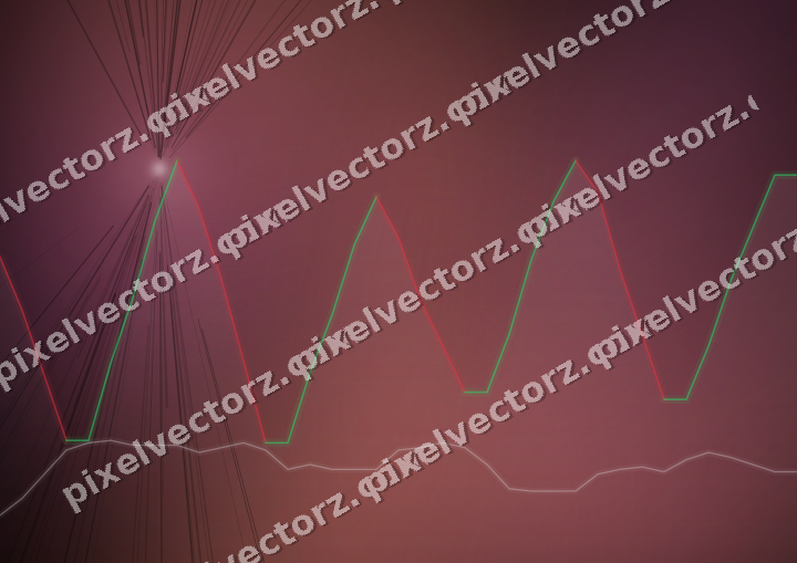Glowing neon chart background in pink and red