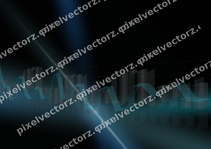 Glowing neon chart background in blue and teal
