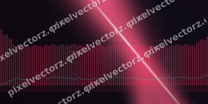 Glowing neon chart background in pink and amber