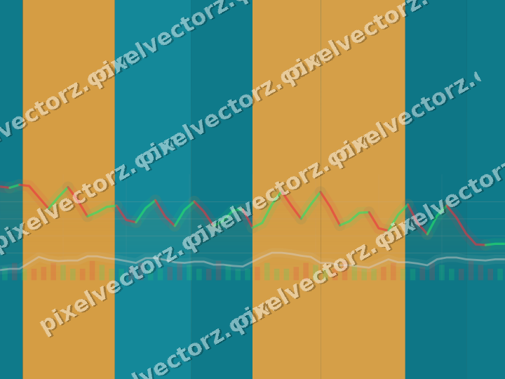 Glowing neon chart background in amber and teal