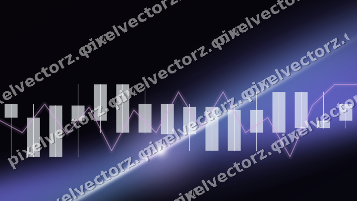 Glowing neon chart background in purple and blue