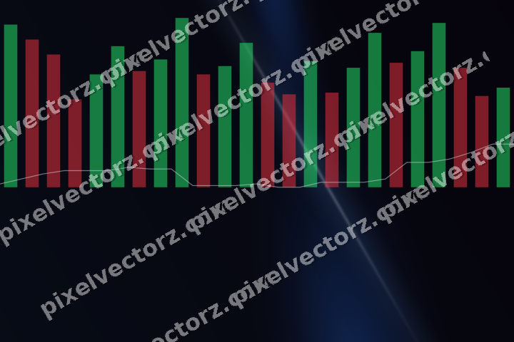 Glowing neon chart background in blue