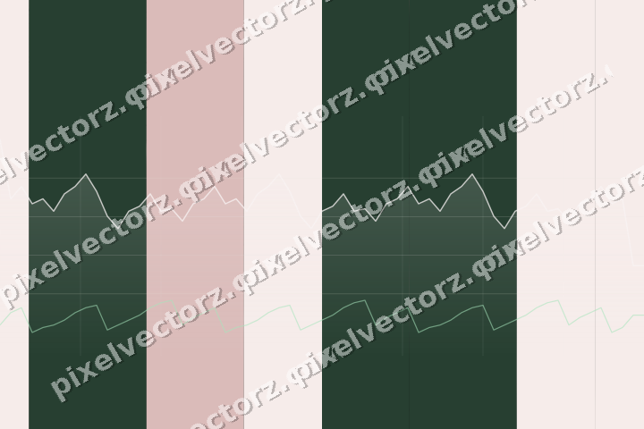Glowing neon chart background in dark green and red