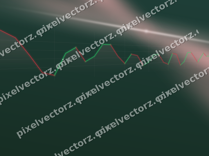 Glowing neon chart background in red and dark green