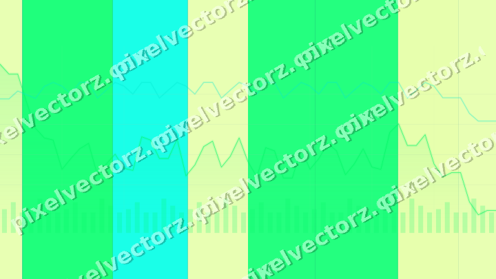 Glowing neon chart background in green and lime