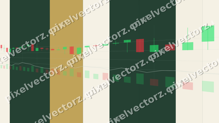 Glowing neon chart background in green and amber