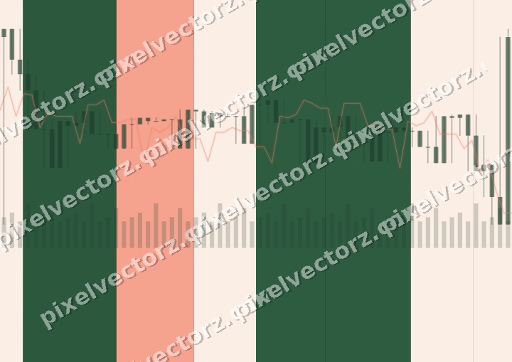 Glowing neon chart background in green and red