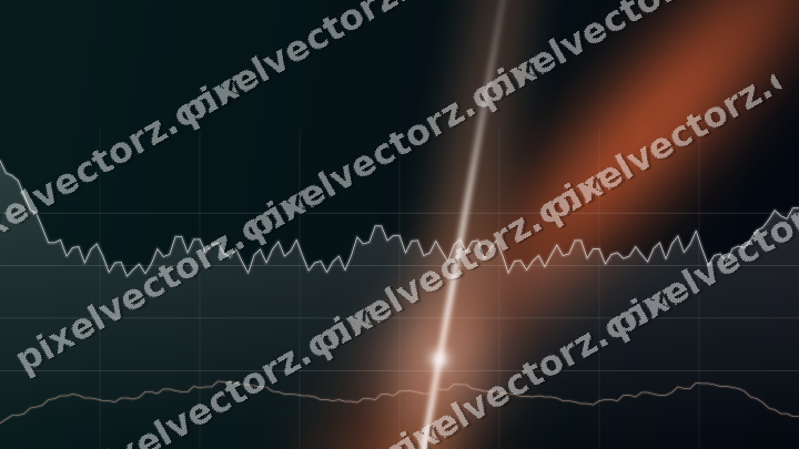 Glowing neon chart background in orange and teal