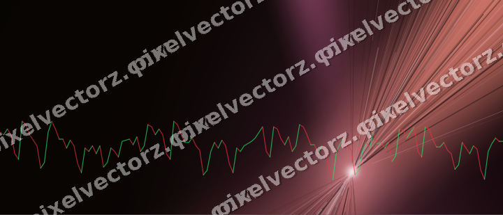 Glowing neon chart background in pink and red