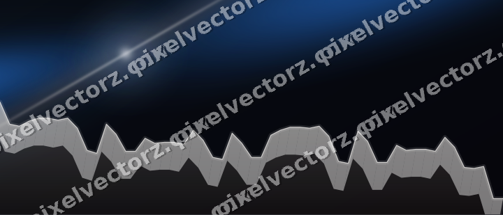 Glowing neon chart background in blue and orange