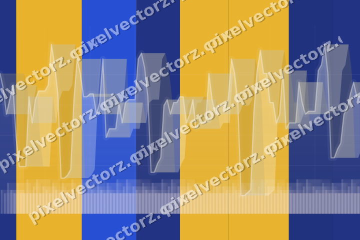 Glowing neon chart background in amber and blue