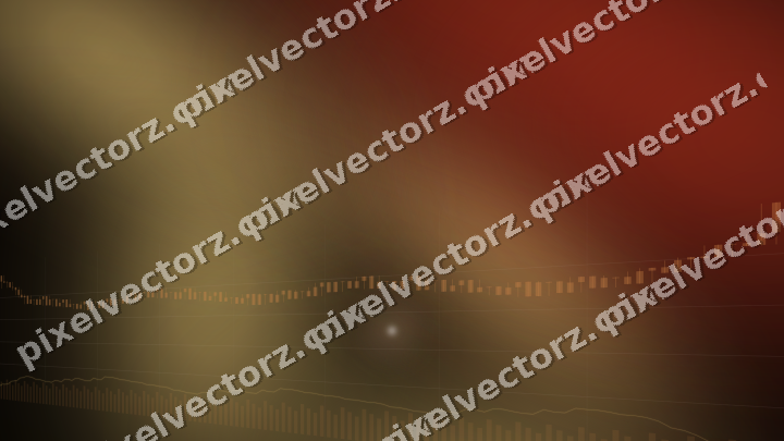 Glowing neon chart background in orange and amber