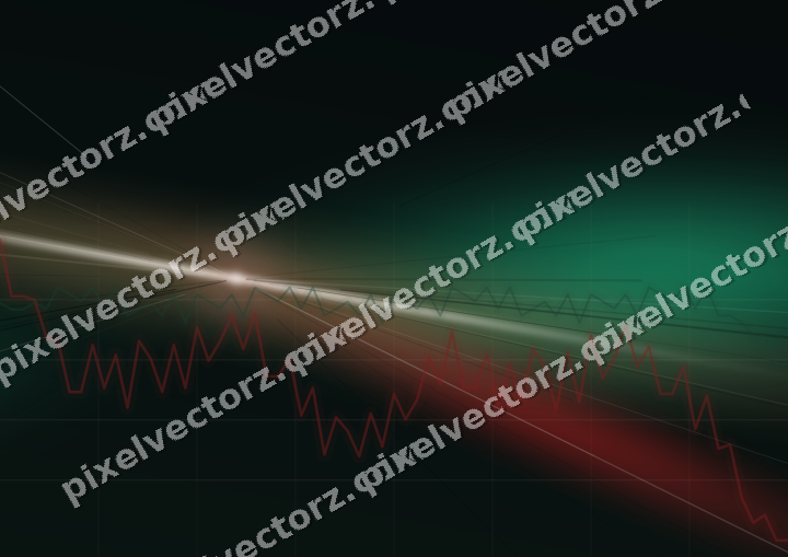 Glowing neon chart background in red and green