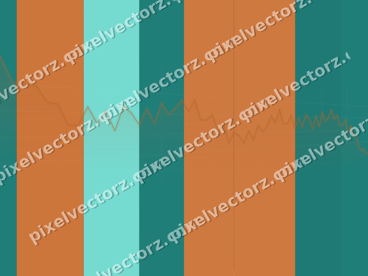 Glowing neon chart background in orange and teal