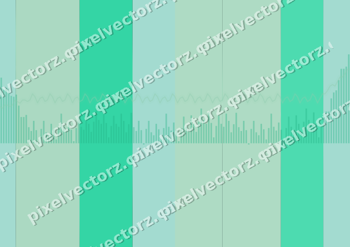Glowing neon chart background in green and teal