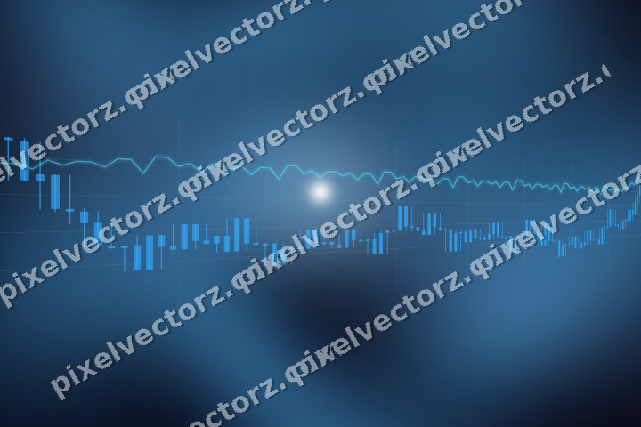 Glowing neon chart background in cyan and blue