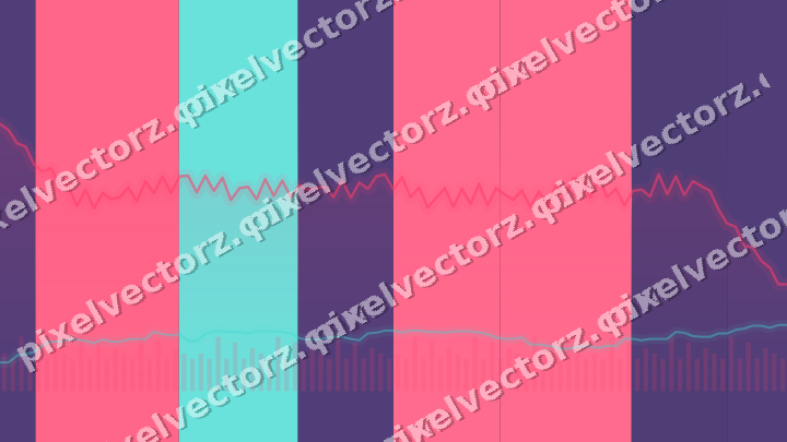 Glowing neon chart background in pink and amber