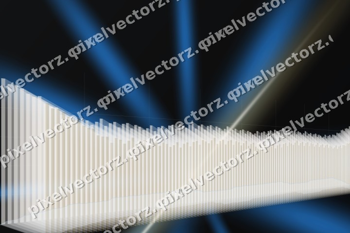 Glowing neon chart background in blue and amber