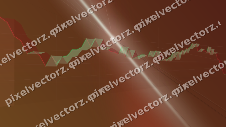 Glowing neon chart background in red and orange
