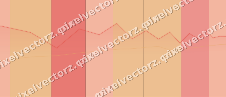Glowing neon chart background in red and orange
