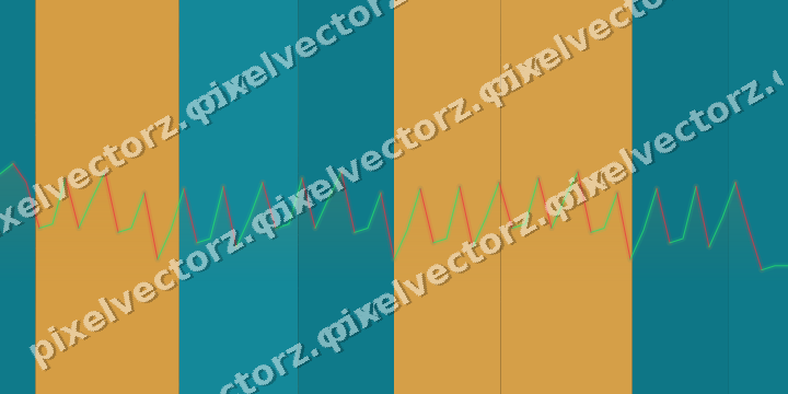 Glowing neon chart background in amber and teal