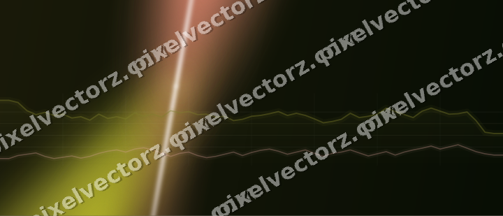Glowing neon chart background in yellow and red