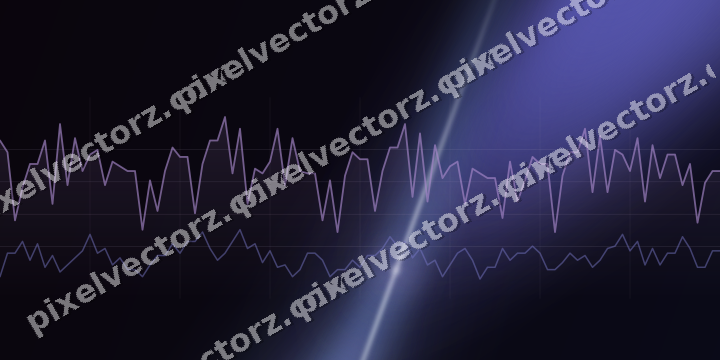 Glowing neon chart background in purple and blue